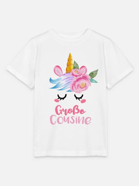 Große Cousine Geschenk Cousins Geburt Einhorn - Stanley/Stella Kinder T-Shirt MINI CREATOR  - Weiß