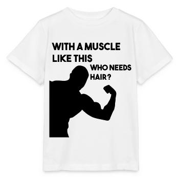 Muskeln und Glatze - Stanley/Stella Kinder T-Shirt MINI CREATOR  - Weiß - Vorne - Maike (125cm)