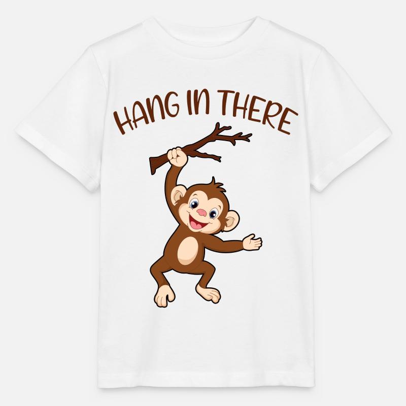 Accrochez-vous Monkey Climbing Motivation Drôle - T-shirt bio MINI CREATOR Stanley/Stella Enfant - blanc