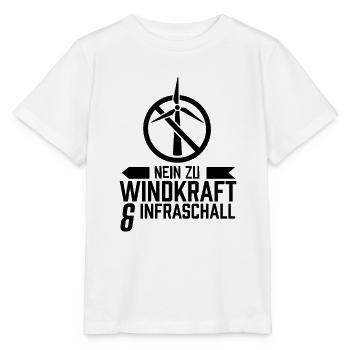 Nein zu Windkraft & Infraschall Windkraftgegner - Stanley/Stella Kinder T-Shirt MINI CREATOR  - Weiß - Vorne - Maike (125cm)