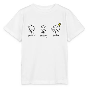 Dessin au trait drôle de bonhomme allumette - T-shirt bio MINI CREATOR Stanley/Stella Enfant - blanc - Devant - Maike (125cm)