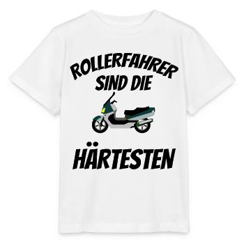 Roller-Fahrer Zweirad Benzin Biker Geschenkidee - Stanley/Stella Kinder T-Shirt MINI CREATOR  - Weiß - Vorne - Maike (125cm)