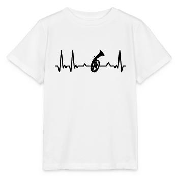 Cadeau de cor ténor en laiton - T-shirt bio MINI CREATOR Stanley/Stella Enfant - blanc - Devant - Maike (125cm)