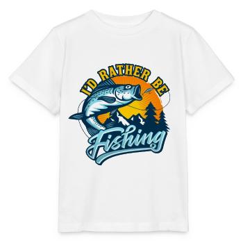 I'd rather be Fishing - Stanley/Stella MINI CREATOR Kids’ T-Shirt - white - Front - Maike (125cm)