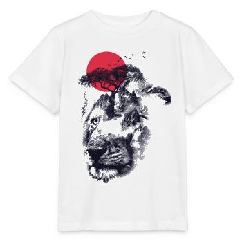 Cooles Löwen Design Kunst Art - Stanley/Stella Kinder T-Shirt MINI CREATOR  - Weiß - Vorne - Maike (125cm)