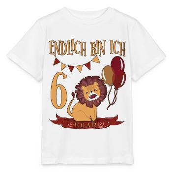6. Geburtstag Endlich bin ich sechs süßer Löwe - Stanley/Stella Kinder T-Shirt MINI CREATOR  - Weiß - Vorne - Maike (125cm)