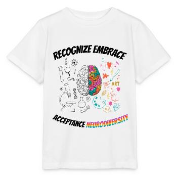 recognize embrace acceptance Neurodiversity - Stanley/Stella MINI CREATOR Kids’ T-Shirt - white - Front - Maike (125cm)