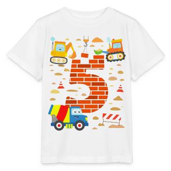 Anniversaire 5 ans de chantier véhicules - T-shirt bio MINI CREATOR Stanley/Stella Enfant - blanc - Devant - Maike (125cm)