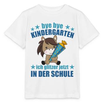 Pferd Schule Einschulung Kindergarten Pony - Stanley/Stella Kinder T-Shirt MINI CREATOR  - Weiß - Vorne - Maike (125cm)