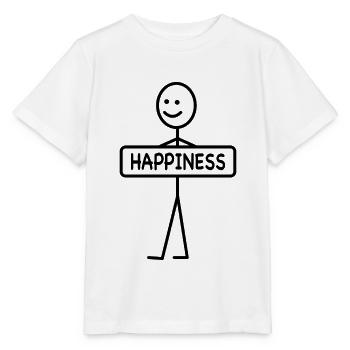 HAPPINESS Stick Man Happy Happiness Happiness Happiness - Stanley/Stella MINI CREATOR Kids’ T-Shirt - white - Front - Maike (125cm)