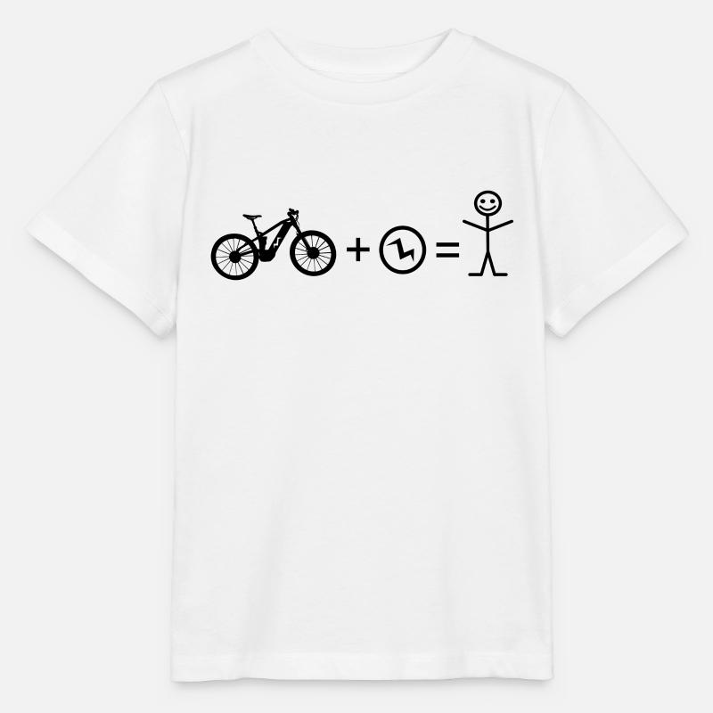 Vélo E-Bike Strichnnchen E-VTT cycliste - T-shirt bio MINI CREATOR Stanley/Stella Enfant - blanc