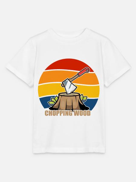 Chopping Wood Retro - Stanley/Stella Kinder T-Shirt MINI CREATOR  - Weiß