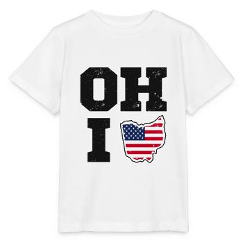 Ohio USA State Flag - Stanley/Stella MINI CREATOR Kids’ T-Shirt - white - Front - Maike (125cm)
