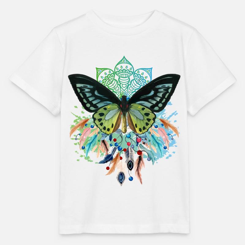 Attrape-rêves papillon - T-shirt bio MINI CREATOR Stanley/Stella Enfant - blanc
