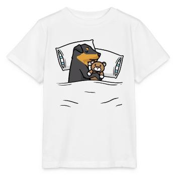 Jagdterrier Kuscheltier Hund - Stanley/Stella Kinder T-Shirt MINI CREATOR  - Weiß - Vorne - Maike (125cm)