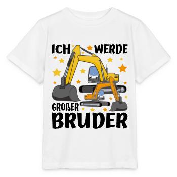 Ich Werde Großer Bruder Bagger Grosser Bruder - Stanley/Stella Kinder T-Shirt MINI CREATOR  - Weiß - Vorne - Maike (125cm)