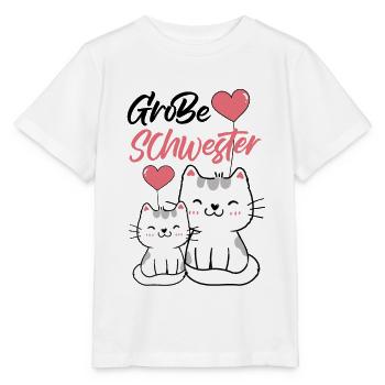 Große Schwester Katze Geschwisterliebe Familie Nac - Stanley/Stella Kinder T-Shirt MINI CREATOR  - Weiß - Vorne - Maike (125cm)