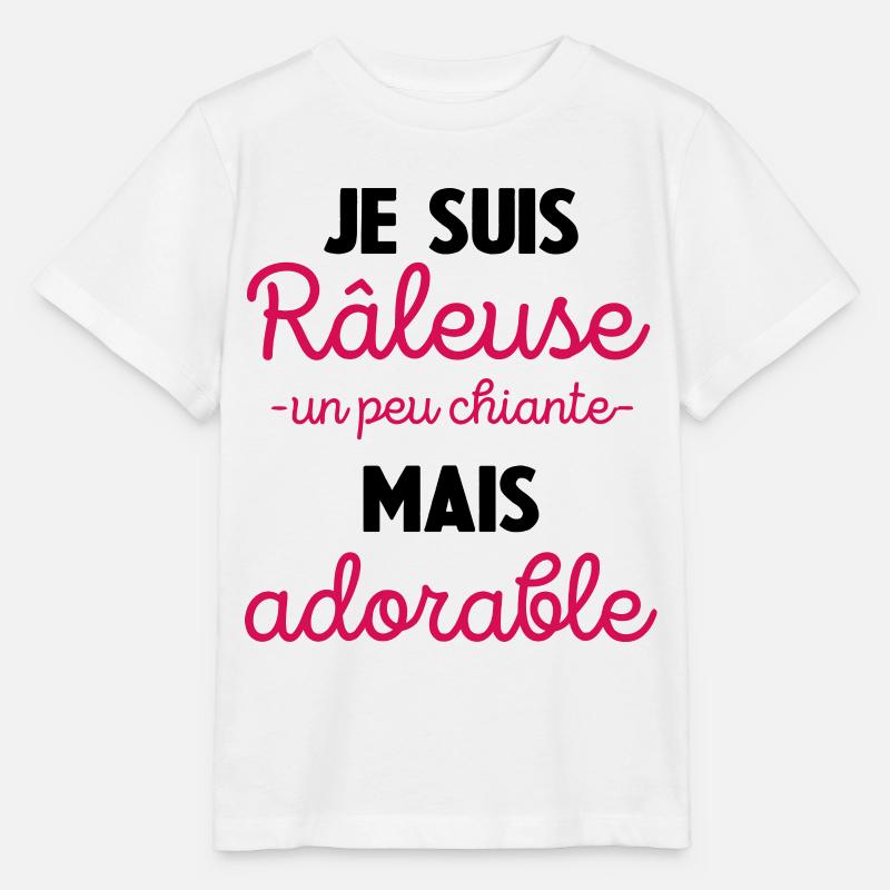 Je Suis Râleuse Un Peu Chiante Mais Adorable - T-shirt bio MINI CREATOR Stanley/Stella Enfant - blanc