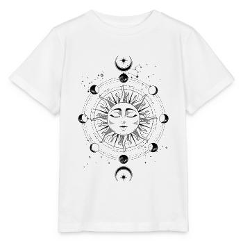 Sonne mit Mondphasen Spirituell Okkult Symbol - Stanley/Stella Kinder T-Shirt MINI CREATOR  - Weiß - Vorne - Maike (125cm)