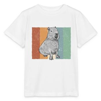 Vintage Capybara Südamerika Wasserschwein - Stanley/Stella Kinder T-Shirt MINI CREATOR  - Weiß - Vorne - Maike (125cm)