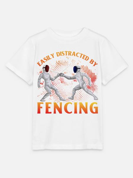 Easily Distracted by Fencing - Stanley/Stella Kinder T-Shirt MINI CREATOR - Weiß