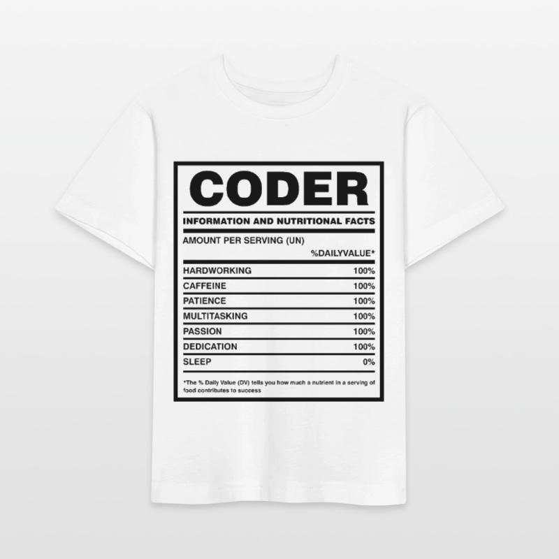 Coder Nutritional Facts Coder Programmer Computer Stanley/Stella Kinder T-Shirt MINI CREATOR 