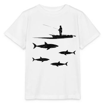 Haifisch Fisherman Sharkfishing Great White Shark - Stanley/Stella Kinder T-Shirt MINI CREATOR  - Weiß - Vorne - Maike (125cm)