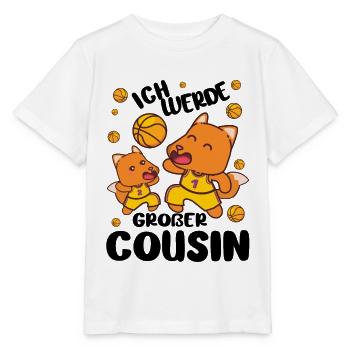 Großer Cousin Fuchs Ich werde bald großer Cousin - Stanley/Stella Kinder T-Shirt MINI CREATOR  - Weiß - Vorne - Maike (125cm)
