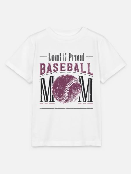 Laut und stolze Baseball-Mutter - Stanley/Stella Kinder T-Shirt MINI CREATOR  - Weiß