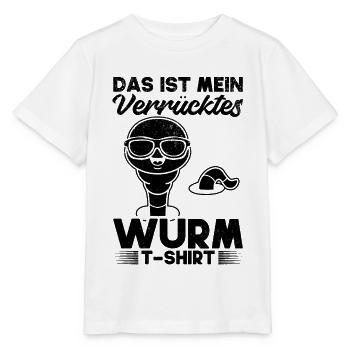 Das Ist Mein Verrücktes Wurm T-Shirt Wurm Cooler - Stanley/Stella Kinder T-Shirt MINI CREATOR  - Weiß - Vorne - Maike (125cm)