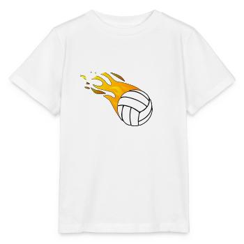 Ball Spielfeld Volleyball Flamme Volleyballspieler - Stanley/Stella Kinder T-Shirt MINI CREATOR  - Weiß - Vorne - Maike (125cm)