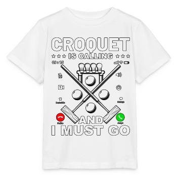 Croquet is calling and I must go - Stanley/Stella Kinder T-Shirt MINI CREATOR  - Weiß - Vorne - Maike (125cm)