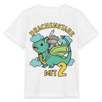 Ritter & Drache Geburtstagsmotiv 2 Jahre Jungen - Stanley/Stella Kinder T-Shirt MINI CREATOR  - Weiß - Vorne - Maike (125cm)