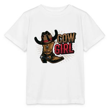 ,Boots,Girls,Westerns. - Stanley/Stella MINI CREATOR Kids’ T-Shirt - white - Front - Maike (125cm)