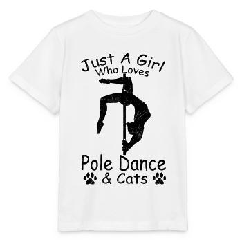 Nur ein Mädchen, das Pole Dance & Katzen Pole - Stanley/Stella Kinder T-Shirt MINI CREATOR  - Weiß - Vorne - Maike (125cm)