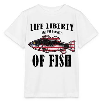 Life Liberty & The Pursuit Of Fish USA Fishing - Stanley/Stella MINI CREATOR Kids’ T-Shirt - white - Front - Maike (125cm)