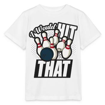 Je frapperais ce drôle de bowling retro bowler - T-shirt bio MINI CREATOR Stanley/Stella Enfant - blanc - Devant - Maike (125cm)