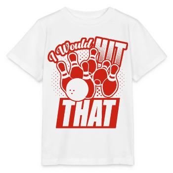 Je frapperais ce drôle de bowling retro bowler - T-shirt bio MINI CREATOR Stanley/Stella Enfant - blanc - Devant - Maike (125cm)