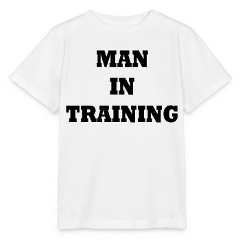 Man in Training - T-shirt bio MINI CREATOR Stanley/Stella Enfant - blanc - Devant - Maike (125cm)