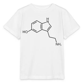 Serotonin Strukturformel Chemie Glück - Stanley/Stella Kinder T-Shirt MINI CREATOR  - Weiß - Vorne - Maike (125cm)