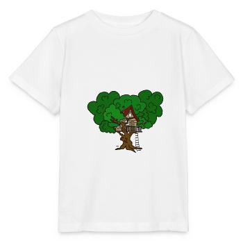 Baumhaus Baum Naturliebhaber Schaukel Leiter Kunst - Stanley/Stella Kinder T-Shirt MINI CREATOR  - Weiß - Vorne - Maike (125cm)