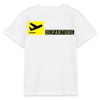Flugzeug beim Starten - Stanley/Stella Kinder T-Shirt MINI CREATOR  - Weiß - Vorne - Maike (125cm)