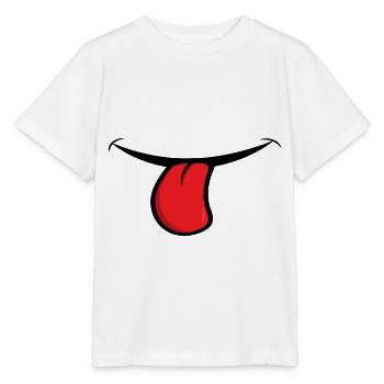 Visage rire dents grimace grimace - T-shirt bio MINI CREATOR Stanley/Stella Enfant - blanc - Devant - Maike (125cm)