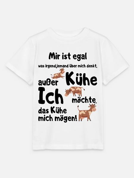 Ich möchte das Kühe mich mögen Landwirt Bauer - Stanley/Stella Kinder T-Shirt MINI CREATOR - Weiß