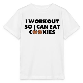 ICH TRAINIERE, DAMIT ICH KEKSE ESSEN KANN - Stanley/Stella Kinder T-Shirt MINI CREATOR  - Weiß - Vorne - Maike (125cm)