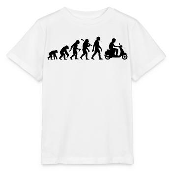 Roller Evolution - Mofa Moped Scooter Fahren - Stanley/Stella Kinder T-Shirt MINI CREATOR  - Weiß - Vorne - Maike (125cm)