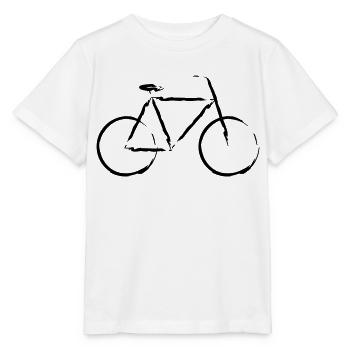 Fahrrad stilisiert - Stanley/Stella Kinder T-Shirt MINI CREATOR  - Weiß - Vorne - Maike (125cm)