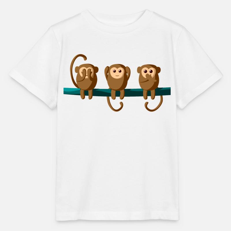 Les trois singes de Nikko - T-shirt bio MINI CREATOR Stanley/Stella Enfant - blanc