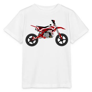 super Moto Rouge Blanc - T-shirt bio MINI CREATOR Stanley/Stella Enfant - blanc - Devant - Maike (125cm)