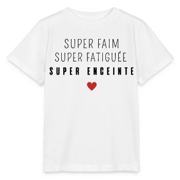 Super faim super fatiguée super enceinte - T-shirt bio MINI CREATOR Stanley/Stella Enfant - blanc - Devant - Maike (125cm)